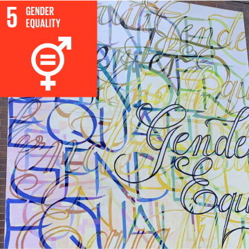 SDG 5 mural, Gender Equality, painted by Barbara Smolen.