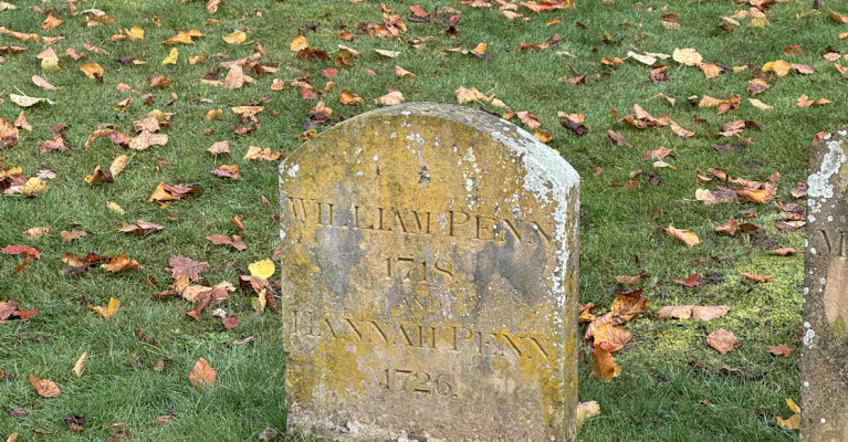 Photo of William Penn's gravestone.